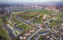Image de synthèse du futur Domaine d'Epinlieu vue du ciel